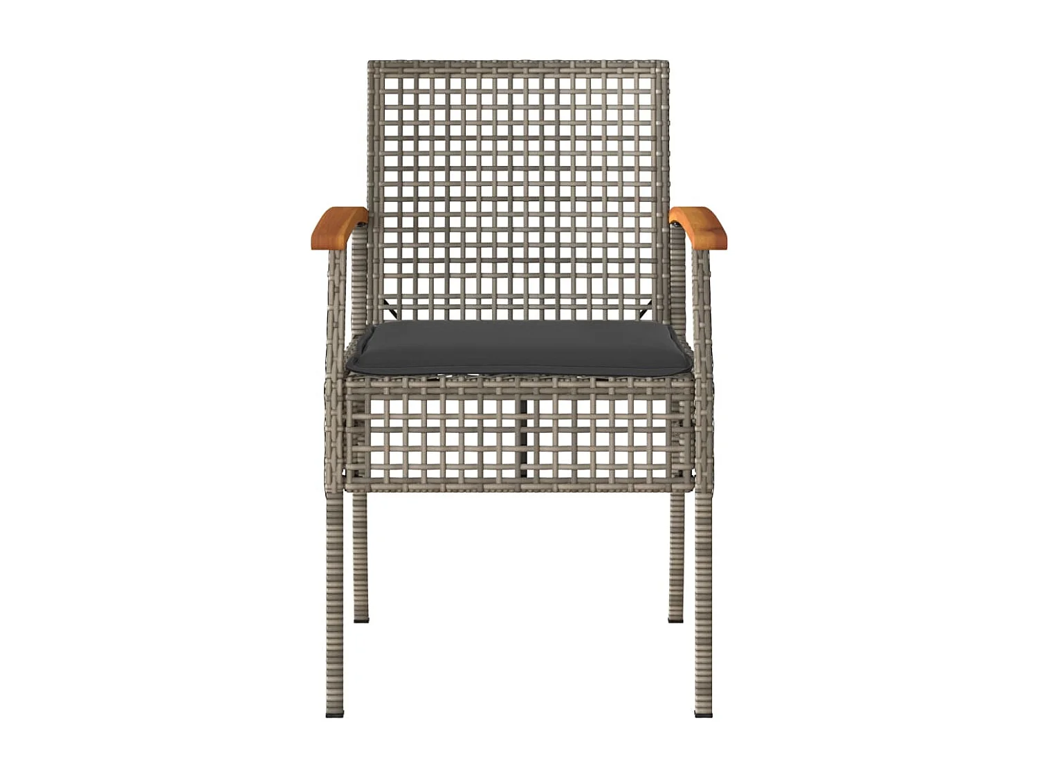 Salon de jardin 4 pcs avec coussins Gris Résine tressée