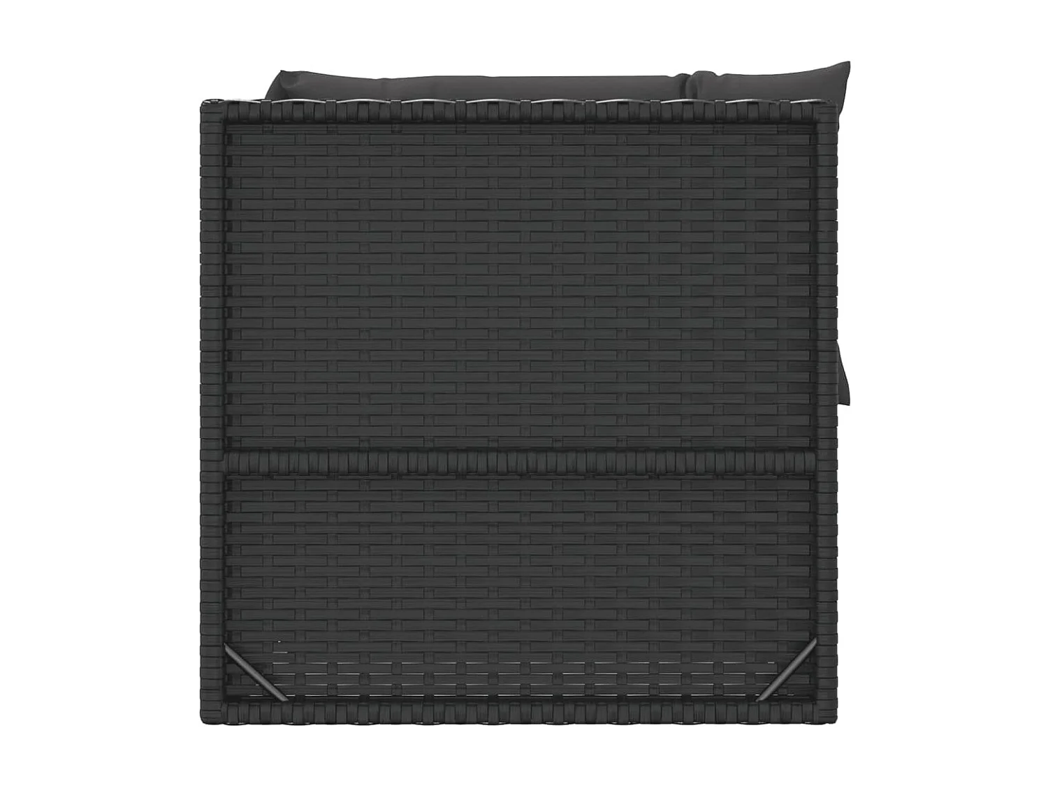 Salon de jardin 4 pcs avec coussins Noir Résine tressée