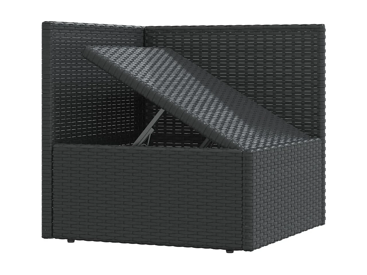 Salon de jardin 4 pcs avec coussins Noir Résine tressée