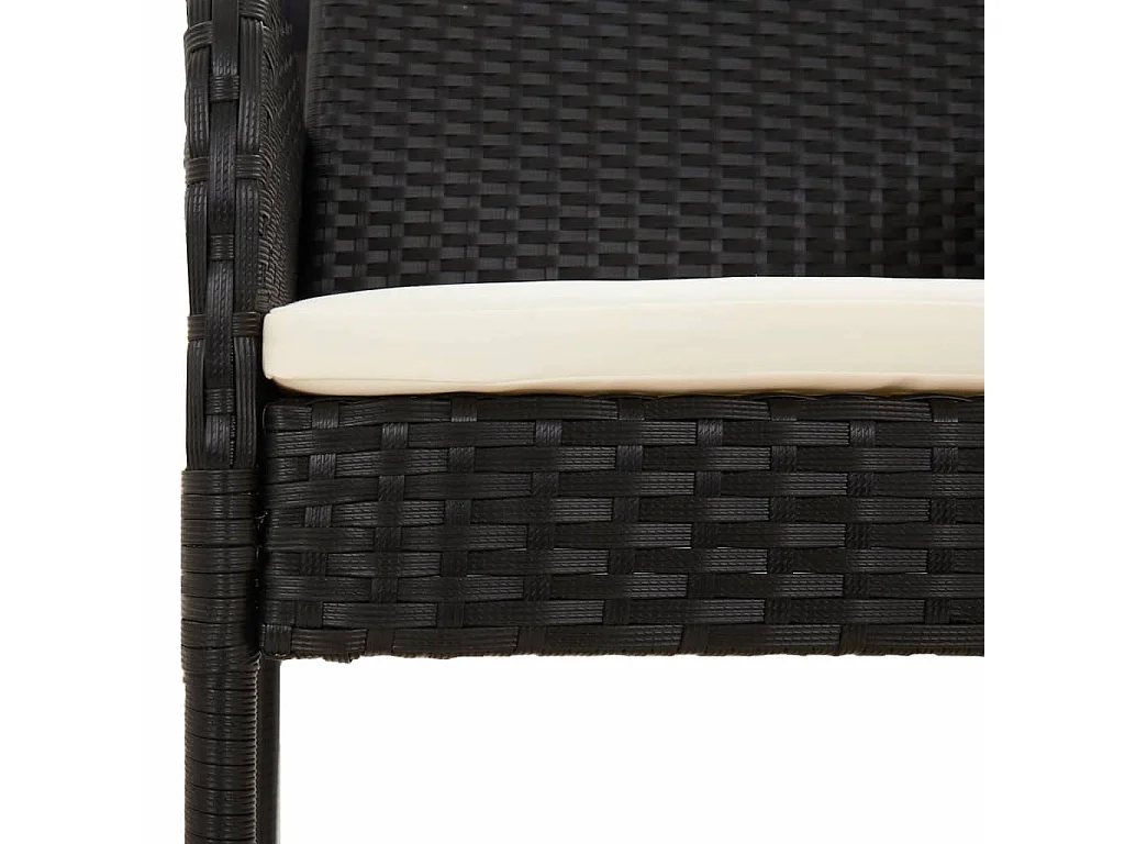 Ensemble à manger de jardin 9pcs coussins noir résine tressée