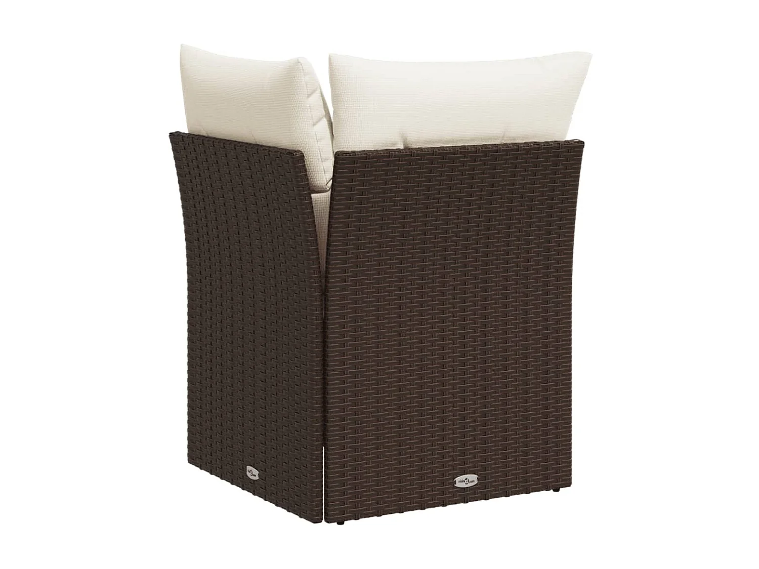 Canapé d'angle de jardin avec coussins marron résine tressée