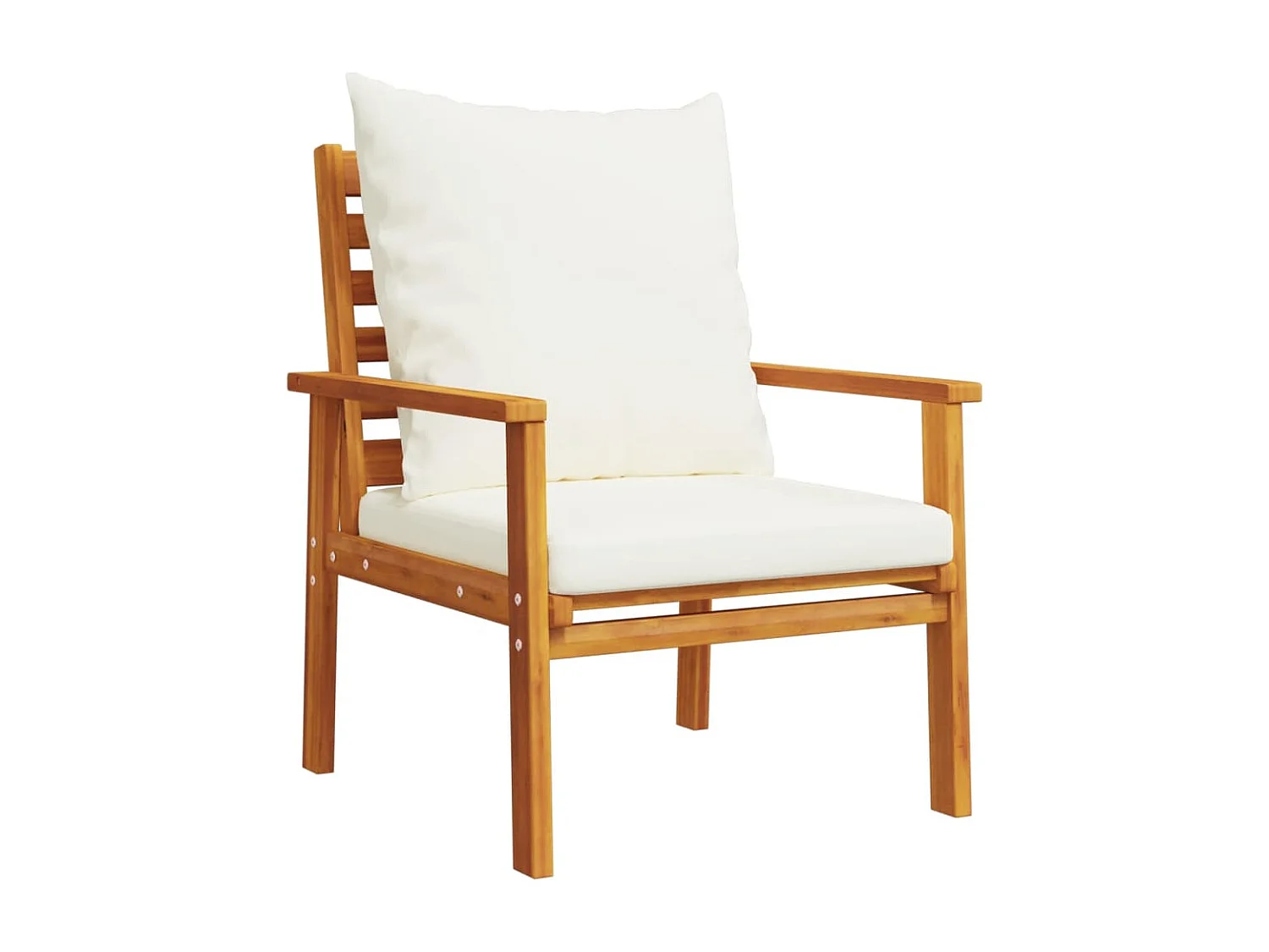 Salon de jardin 3 pcs avec coussins bois massif d'acacia