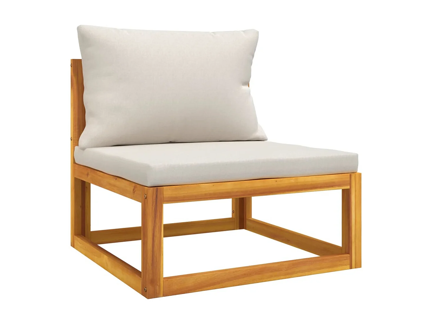 Salon de jardin 4 pcs avec coussins gris clair bois massif