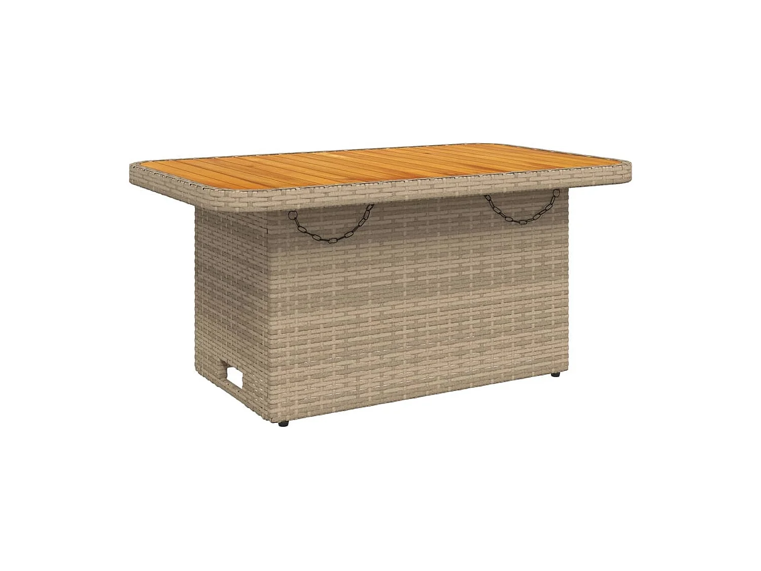 Ensemble à manger de jardin coussins 4 pcs beige résine tressée