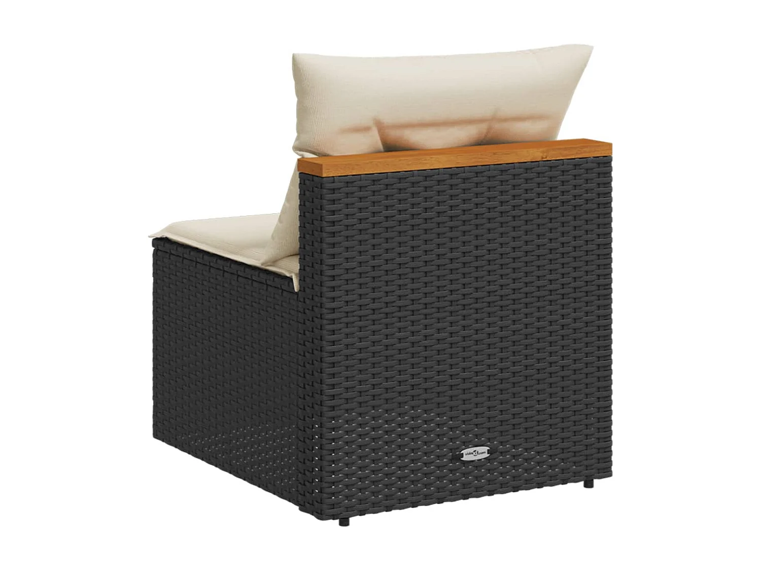 Canapés de jardin sans accoudoirs avec coussins 2 pcs noir