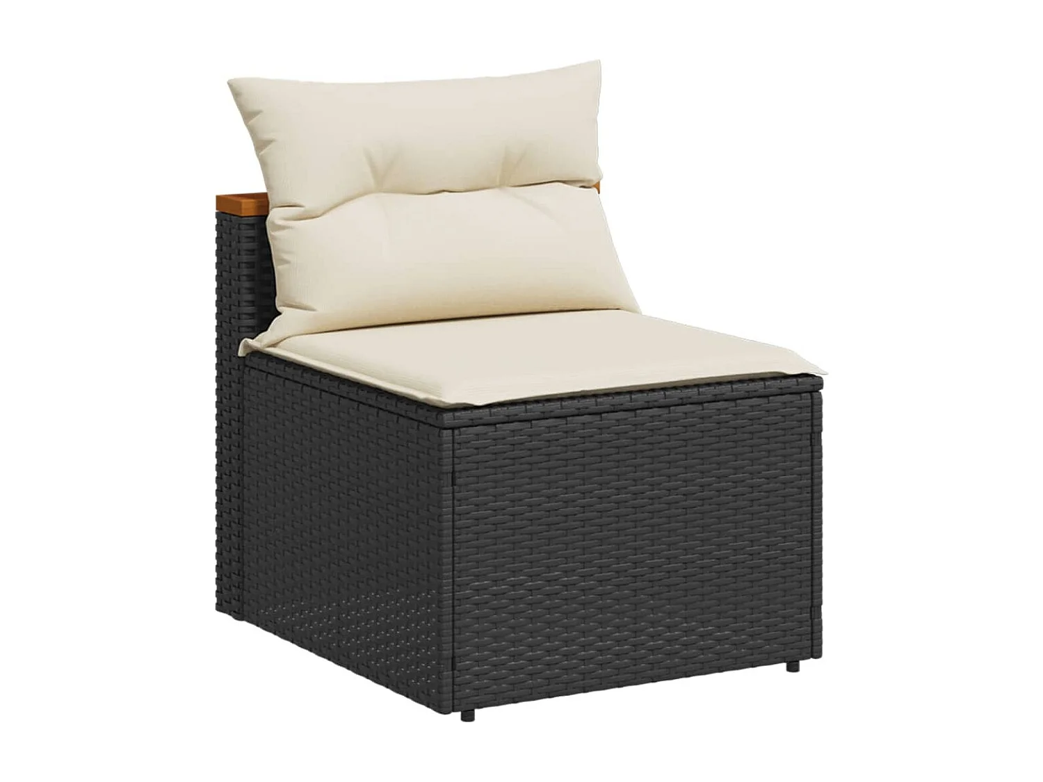 Canapés de jardin sans accoudoirs avec coussins 2 pcs noir