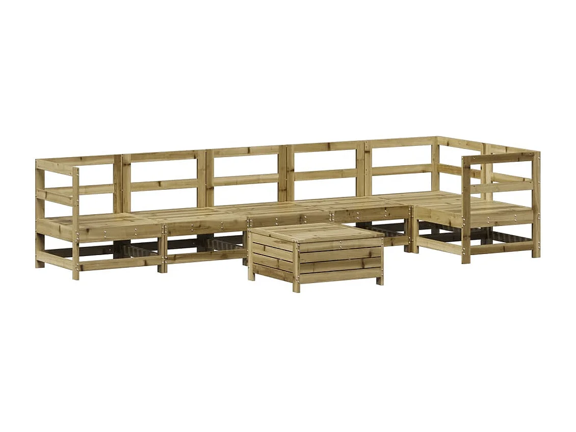 Salon de jardin 7 pcs bois de pin imprégné