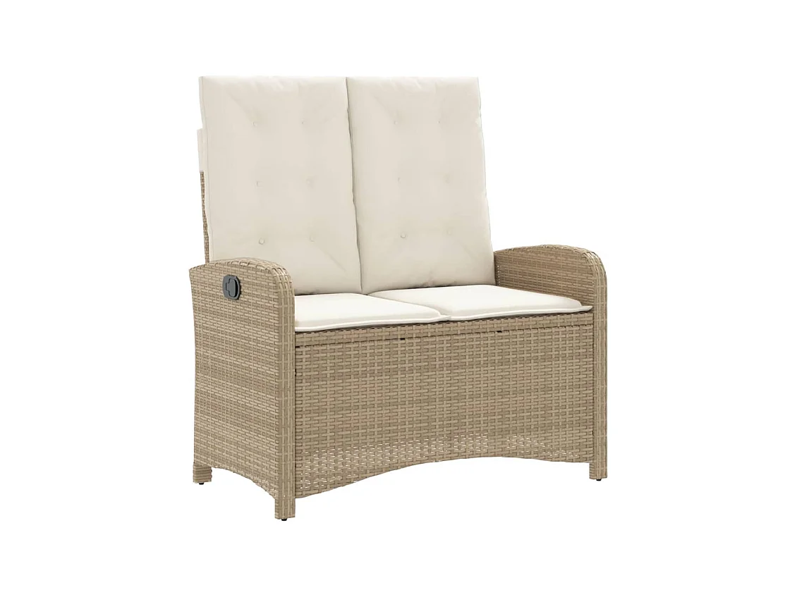 Ensemble à manger de jardin coussins 4 pcs beige résine tressée