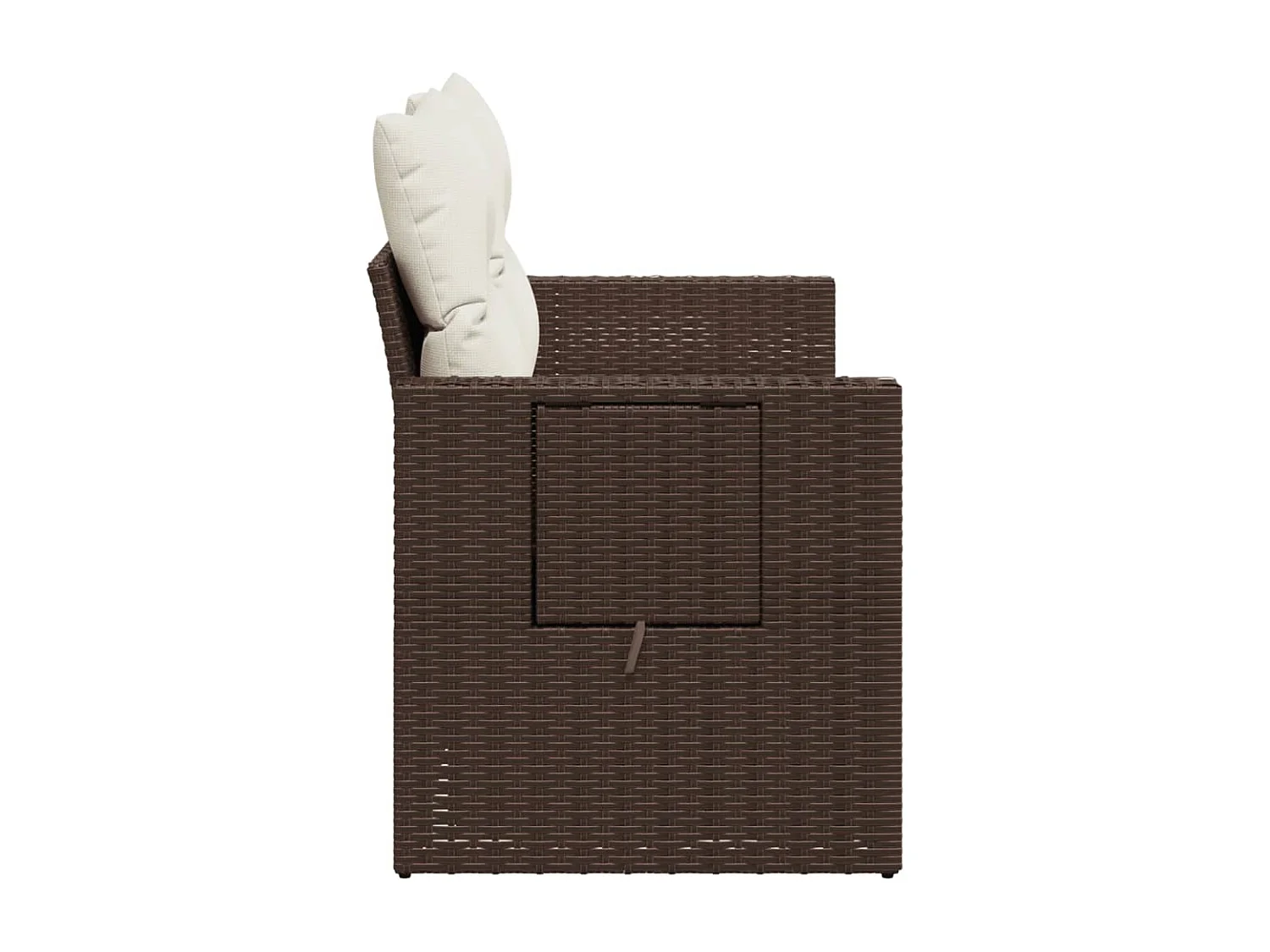 Canapé de jardin avec coussins 2 places marron résine tressée