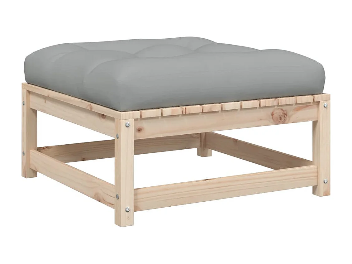 Salon de jardin 3 pcs avec coussins bois de pin massif