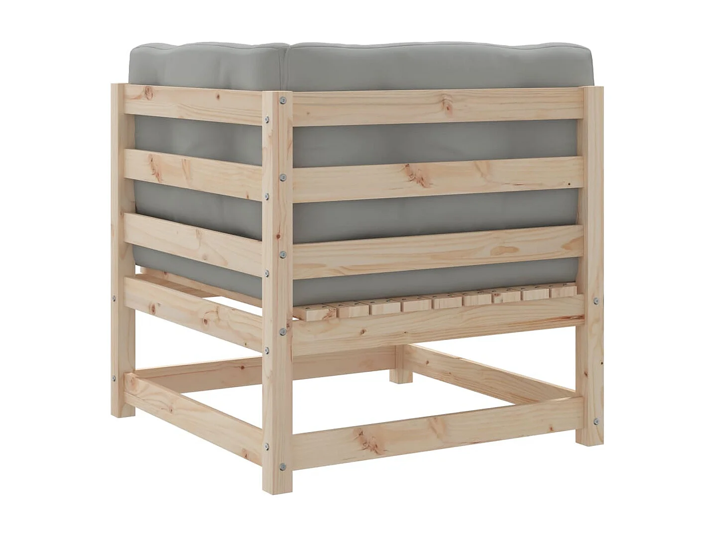 Salon de jardin 3 pcs avec coussins bois de pin massif