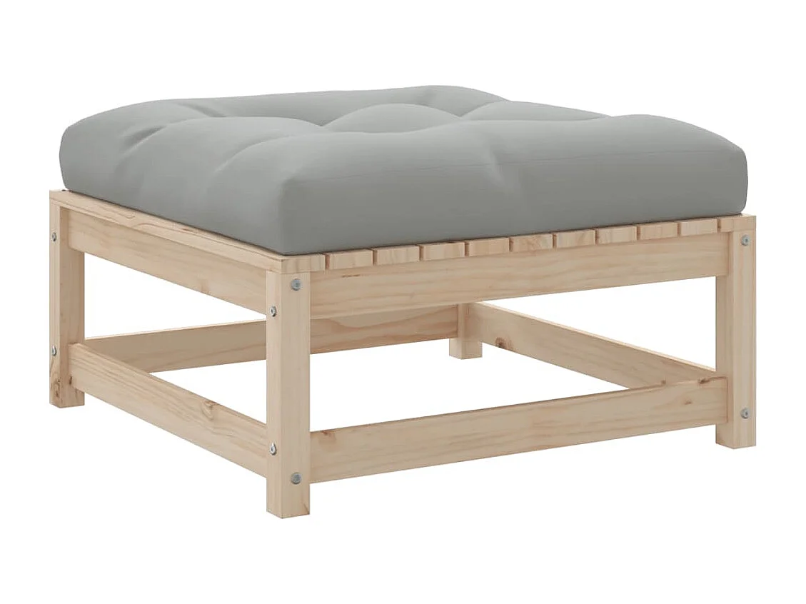 Salon de jardin 3 pcs avec coussins bois de pin massif