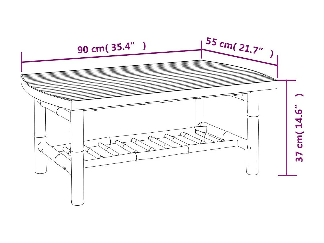 Salon de jardin 3 pcs avec coussins gris foncé bambou