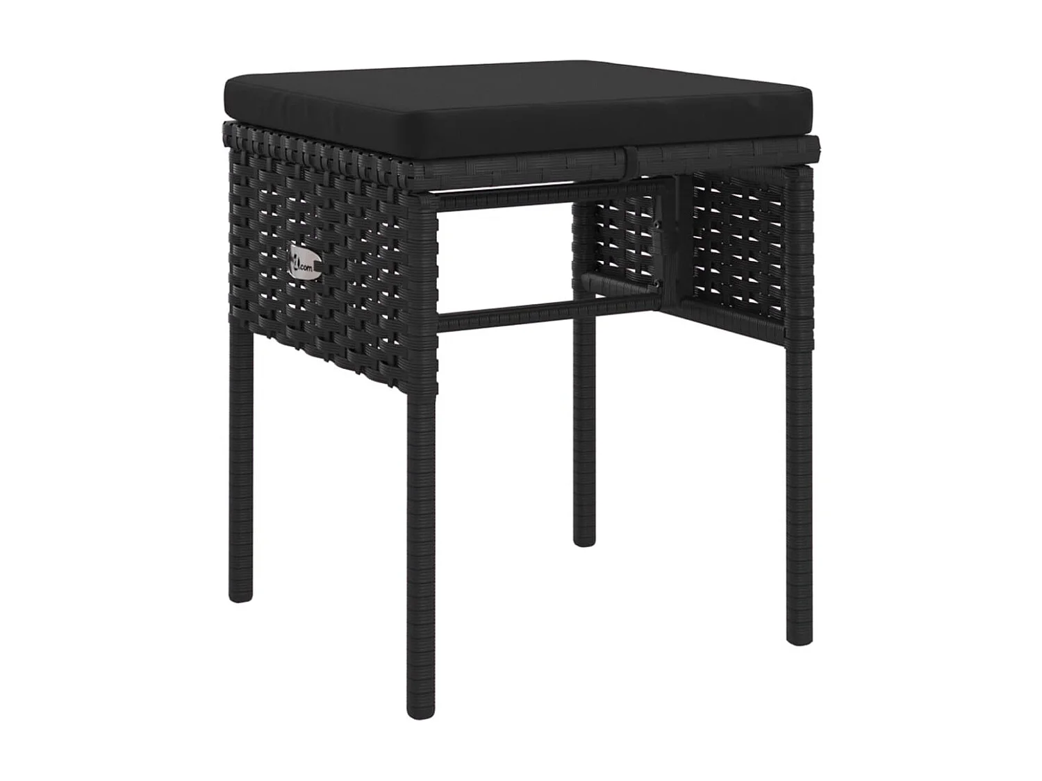 Salon de jardin 6 pcs avec coussins Noir Résine tressée