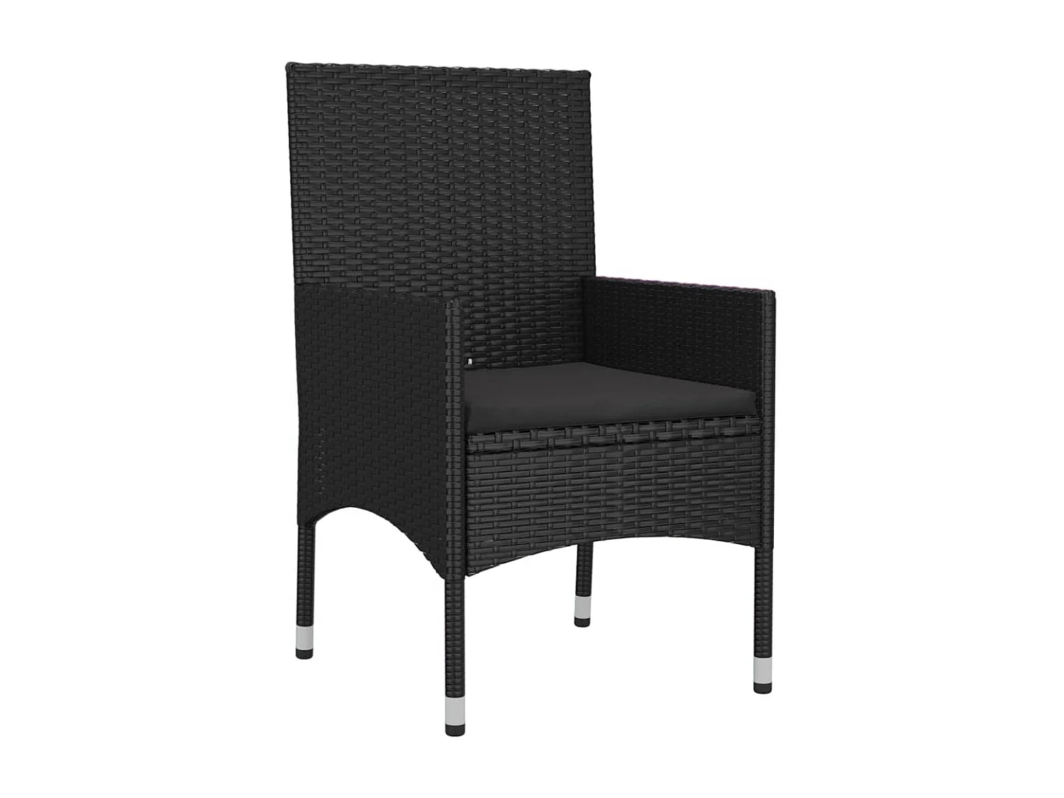 Salon de jardin 6 pcs avec coussins Noir Résine tressée