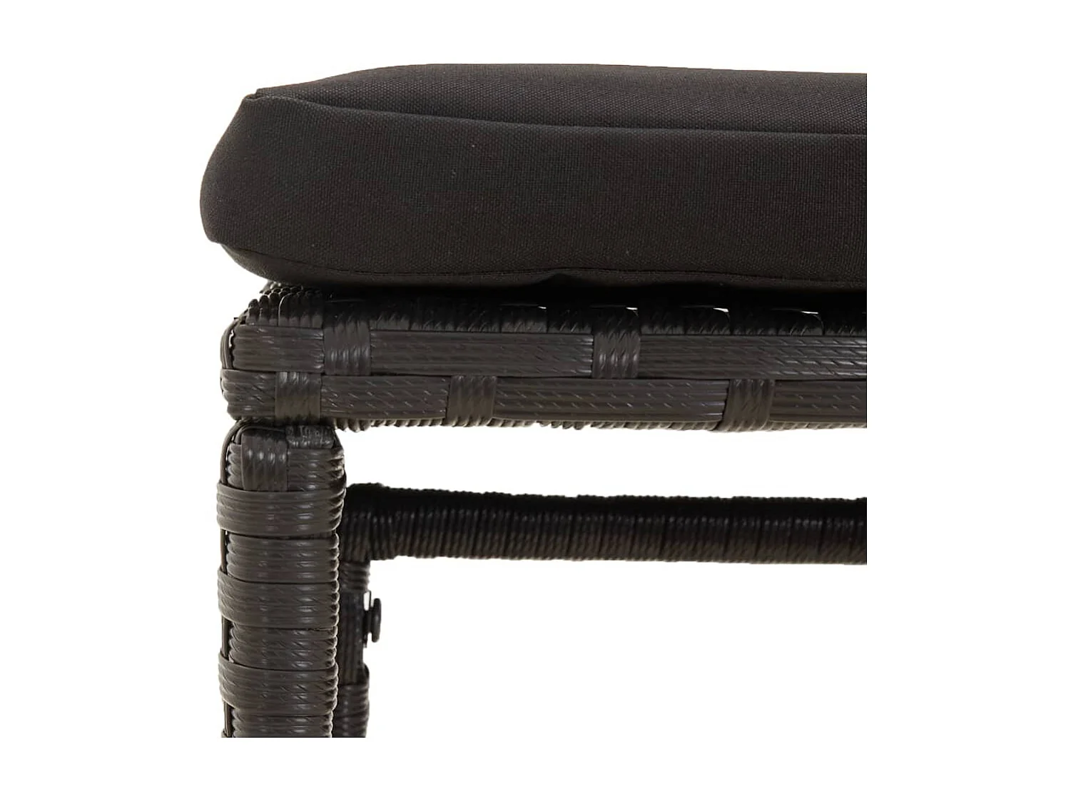 Salon de jardin 6 pcs avec coussins Noir Résine tressée