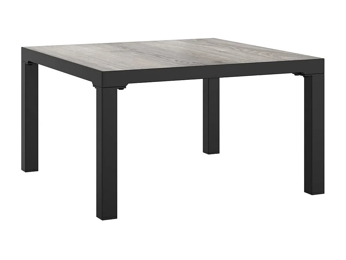 Salon de jardin 6 pcs noir et gris résine tressée