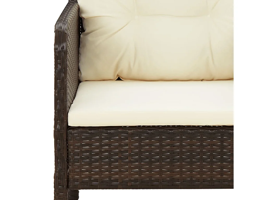 Salon de jardin 5 pcs avec coussins Marron Résine tressée