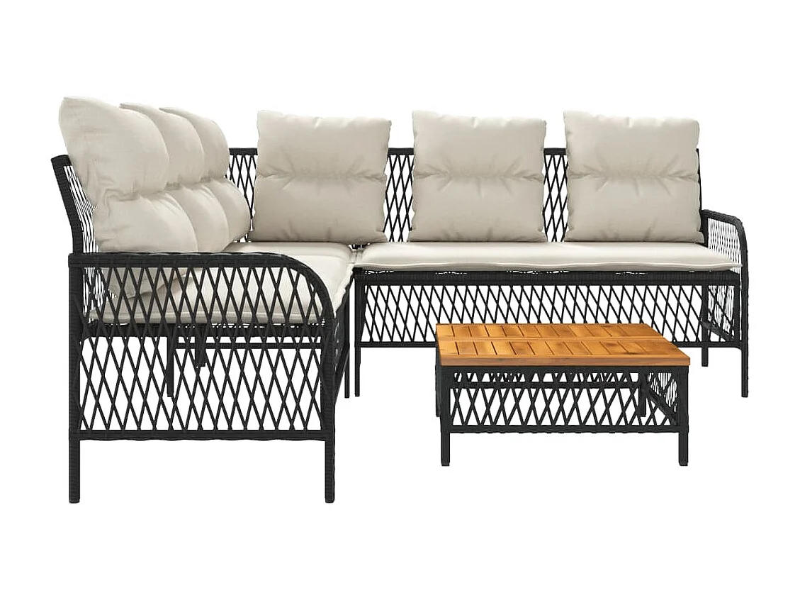 Salon de jardin 2 pcs avec coussins Gris Résine tressée