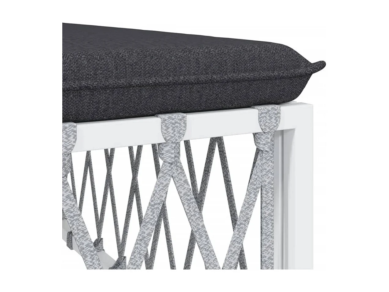 Salon de jardin avec coussins 10 pcs blanc acier