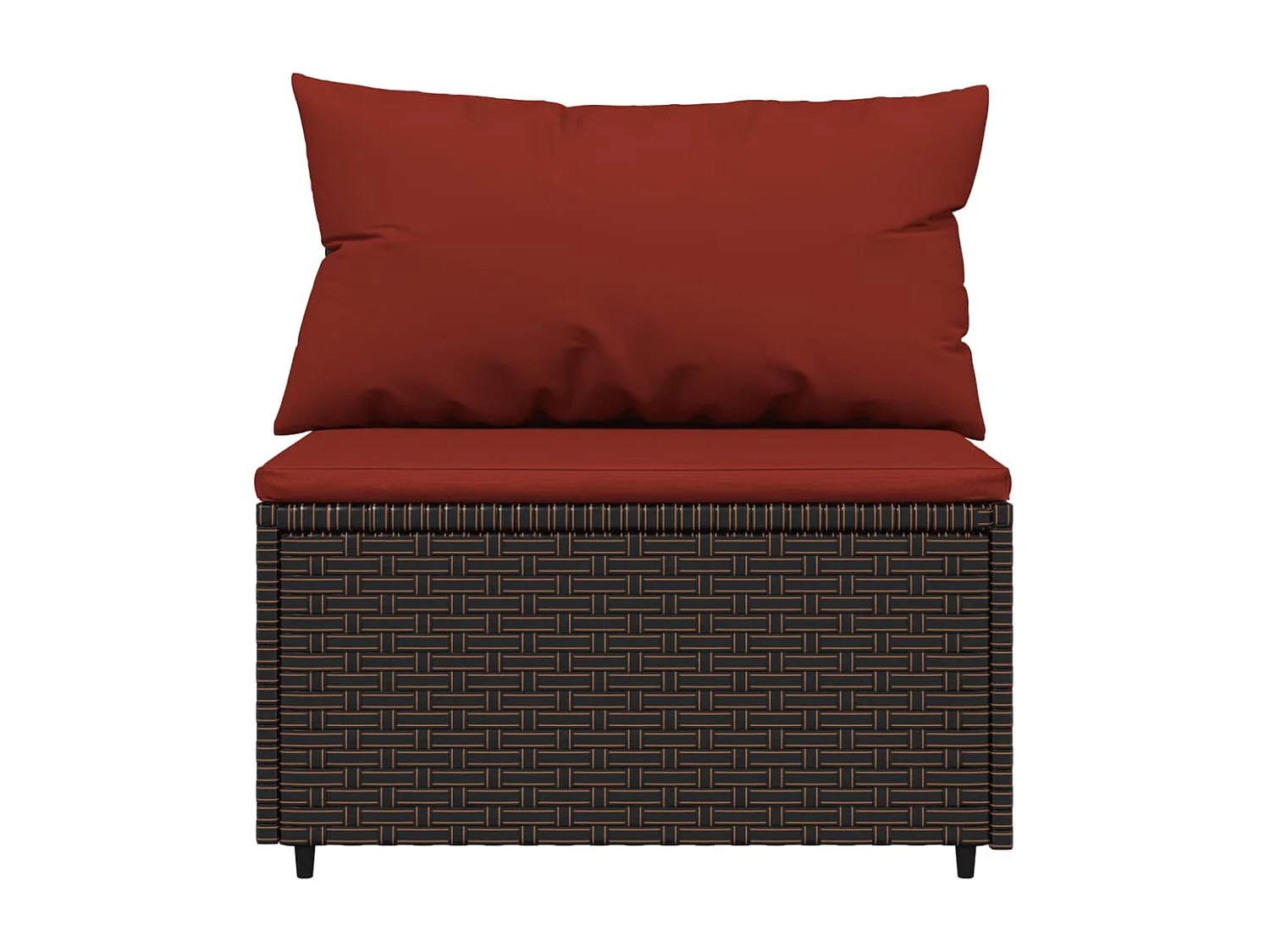 Salon de jardin 4 pcs avec coussins Marron Résine tressée