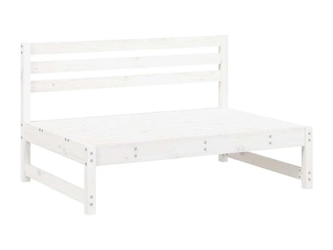 Salon de jardin 5 pcs blanc bois massif de pin