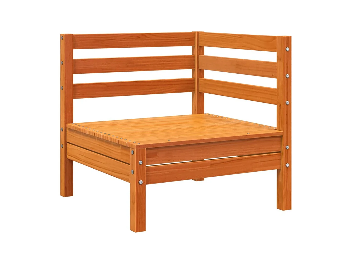 Salon de jardin 8 pcs avec coussins marron cire bois pin massif