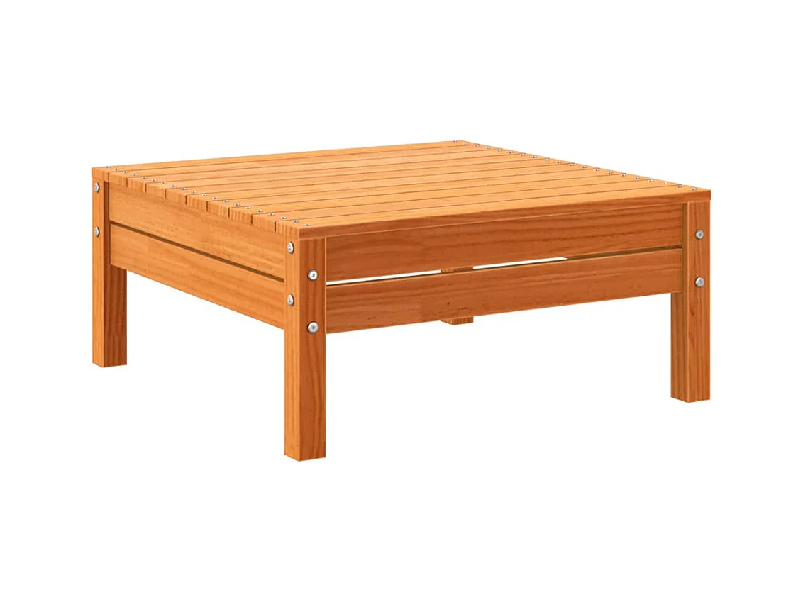 Salon de jardin 8 pcs avec coussins marron cire bois pin massif