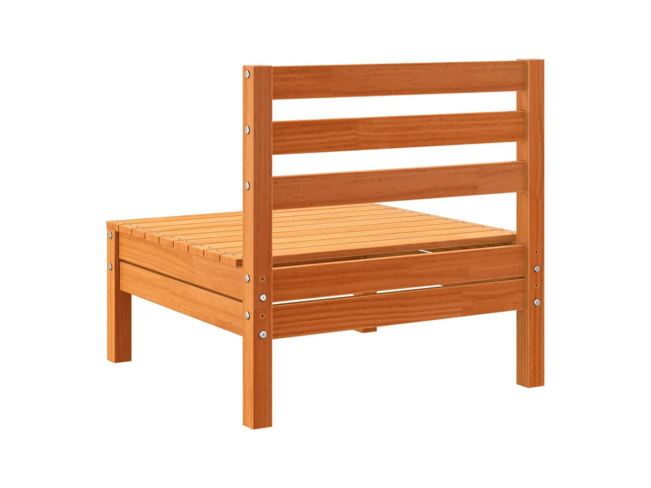 Salon de jardin 8 pcs avec coussins marron cire bois pin massif