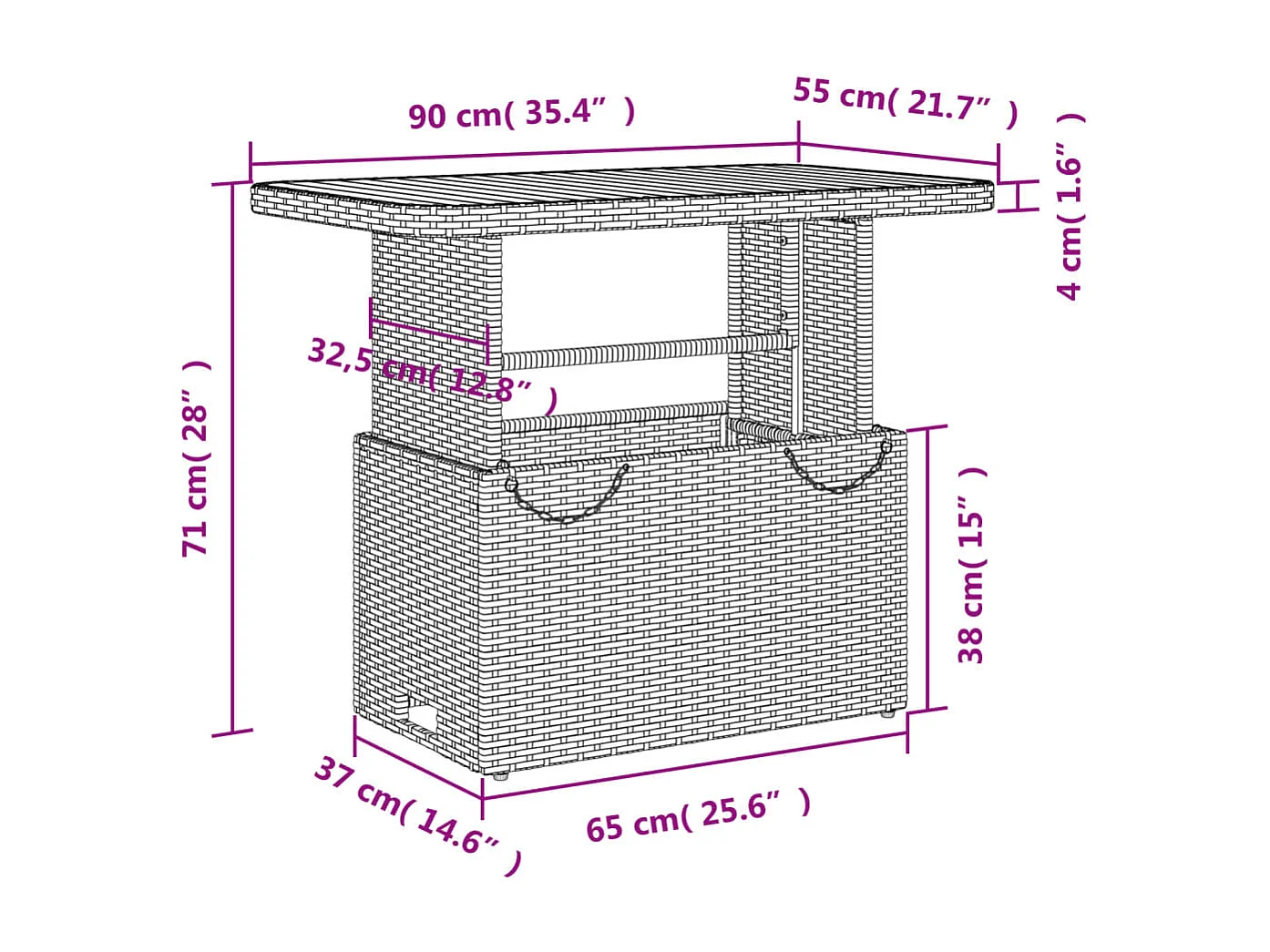 Ensemble à manger de jardin coussins 2pcs noir résine tressée