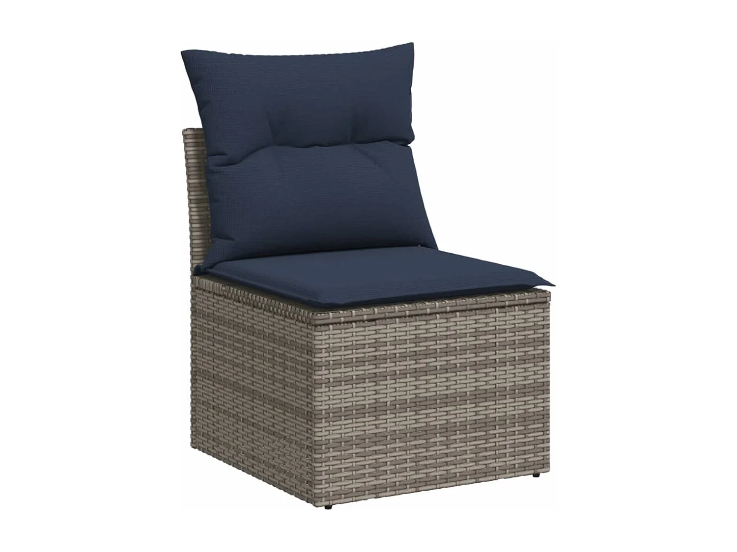 Salon de jardin avec coussins 3 pcs gris résine tressée