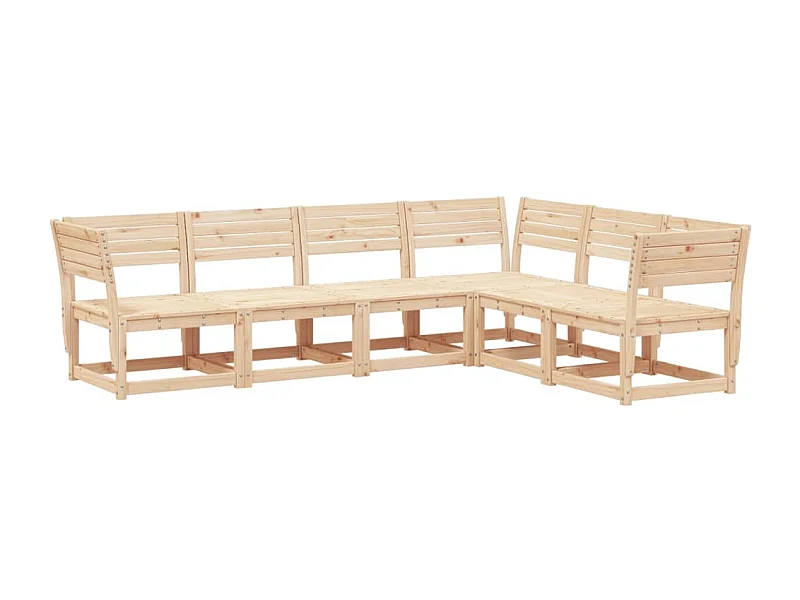 Salon de jardin 6 pcs bois de pin massif