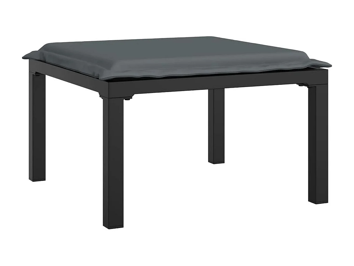 Salon de jardin 7 pcs noir et gris résine tressée