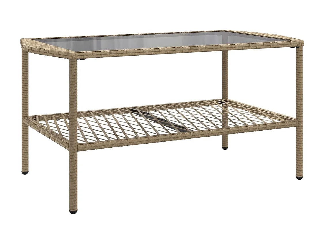 Salon de jardin avec coussins 4 pcs beige résine tressée