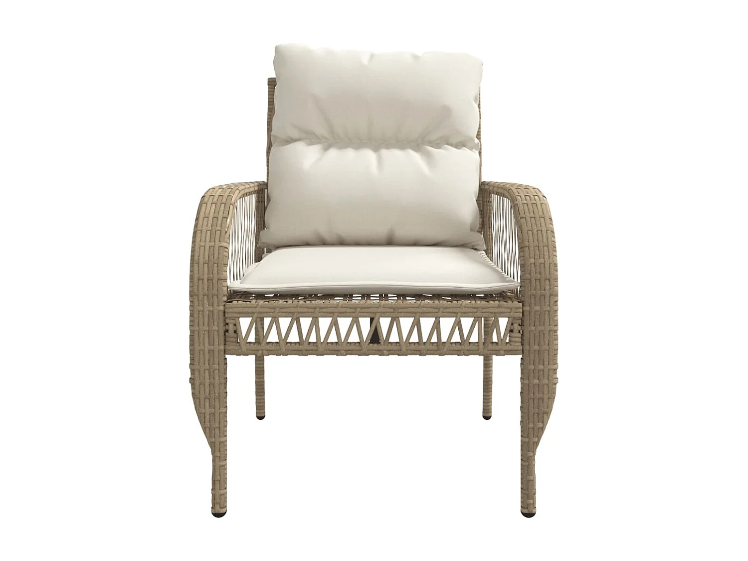 Salon de jardin avec coussins 4 pcs beige résine tressée