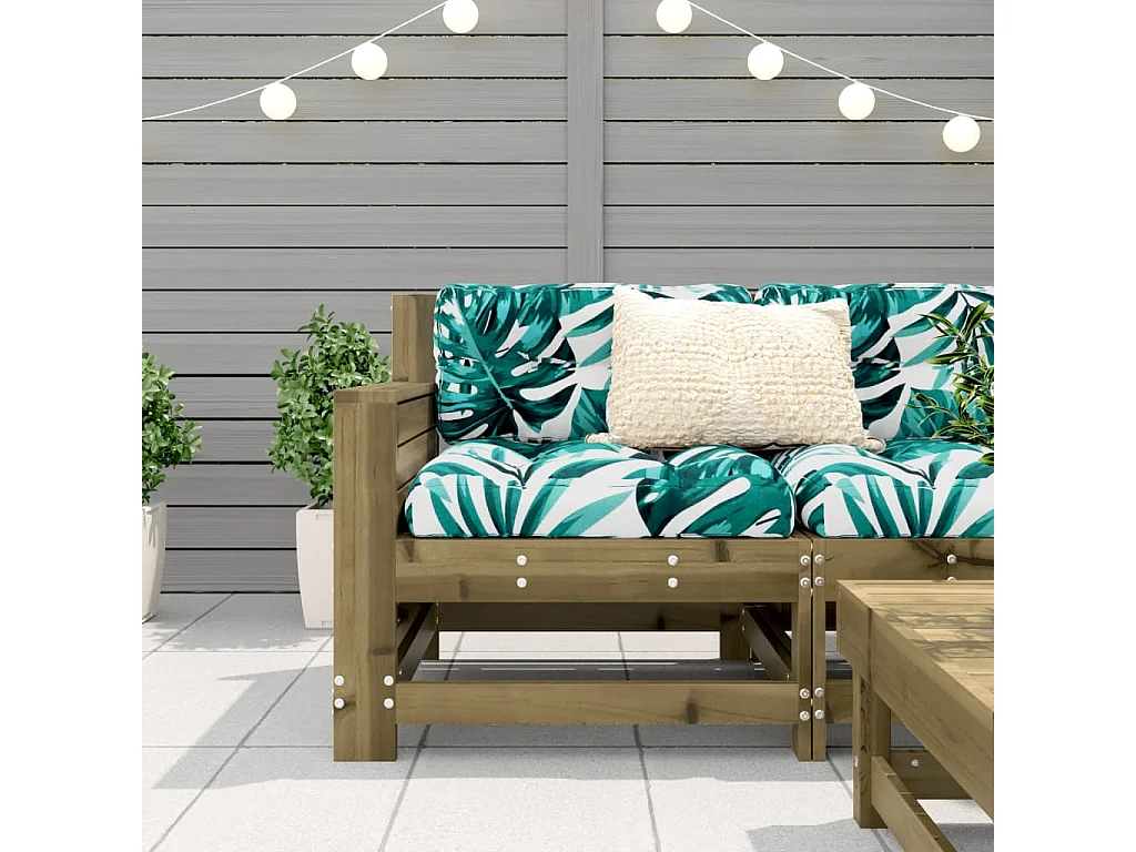 Canapé de jardin accoudoir 69x62x70,5 bois de pin imprégné