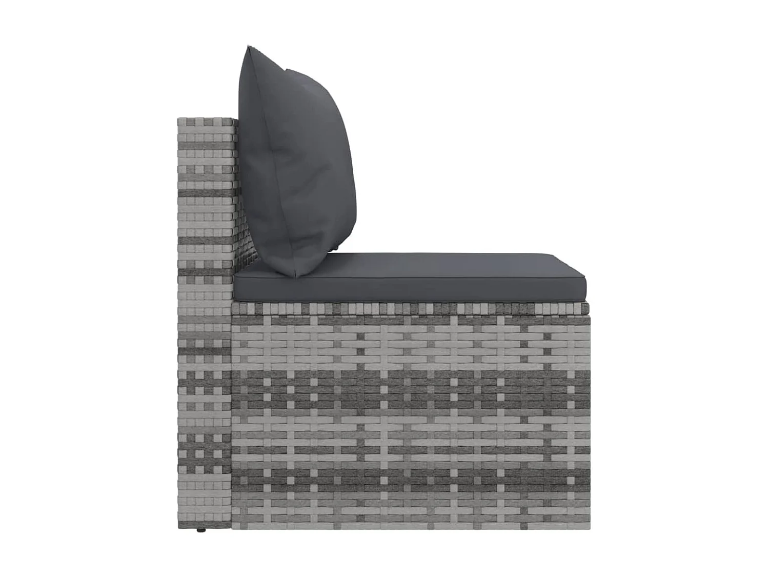 Canapés centraux de jardin et coussins 2pcs Gris Résine tressée