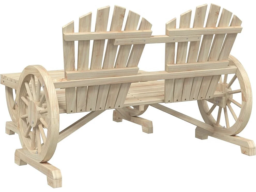 Salon de jardin 2 pcs bois de sapin massif