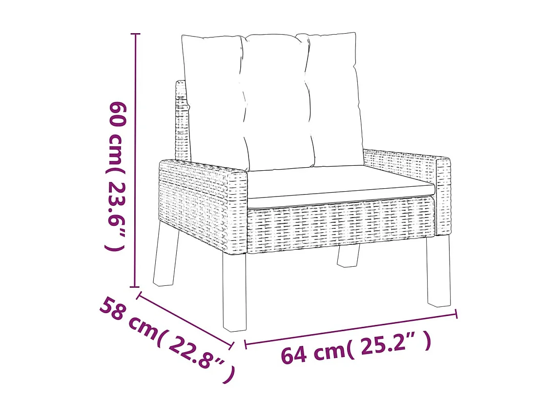 Salon de jardin 4 pcs et coussins Résine tressée et bois massif