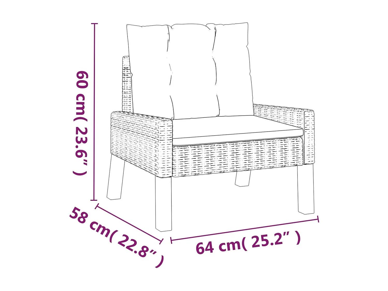Salon de jardin 4 pcs et coussins Résine tressée et bois massif