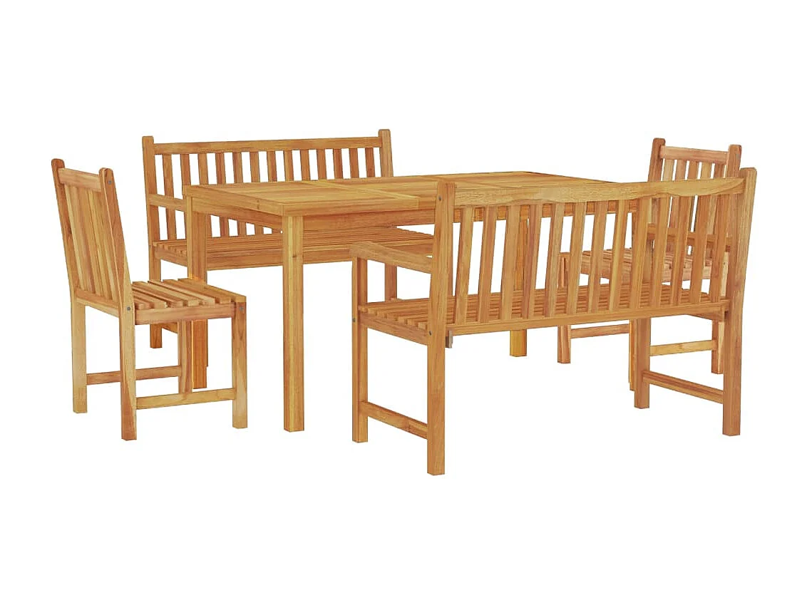 Ensemble à manger de jardin 5pcs Bois de teck massif