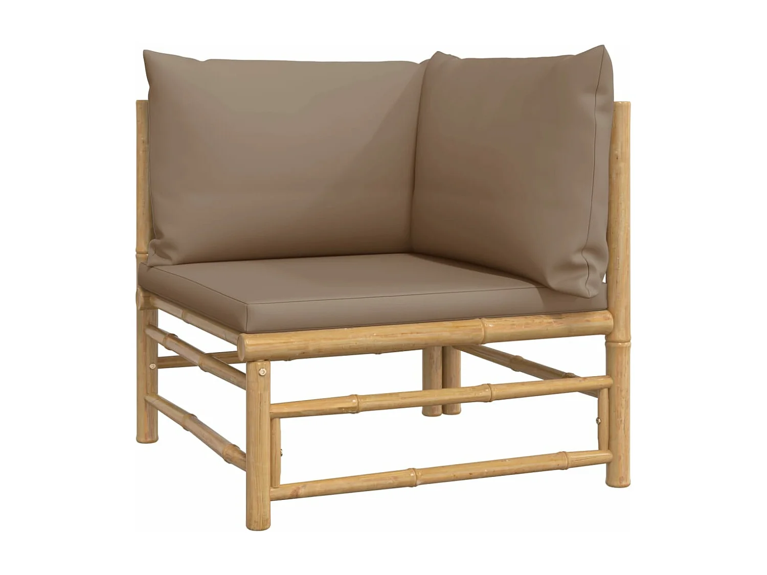 Salon de jardin 3 pcs avec coussins taupe bambou