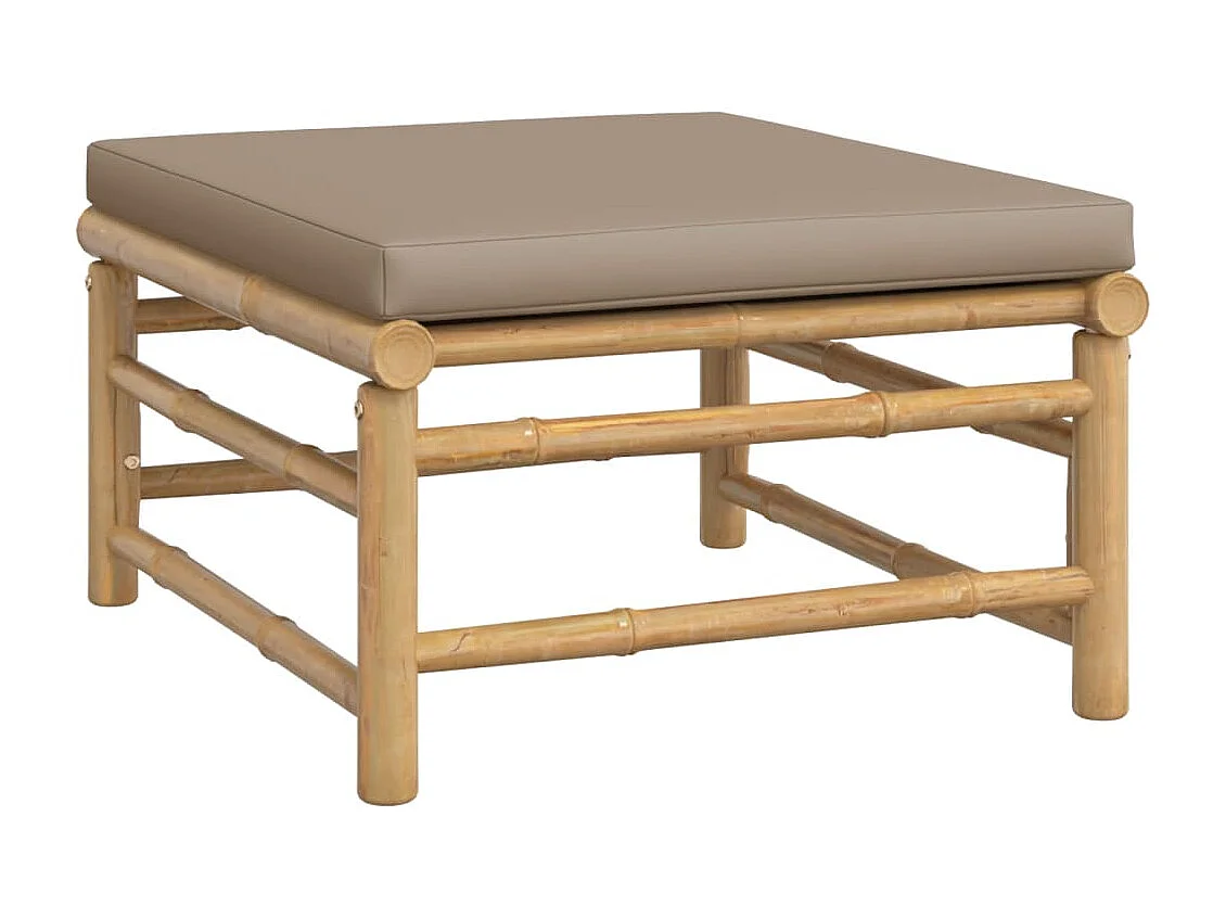 Salon de jardin 3 pcs avec coussins taupe bambou