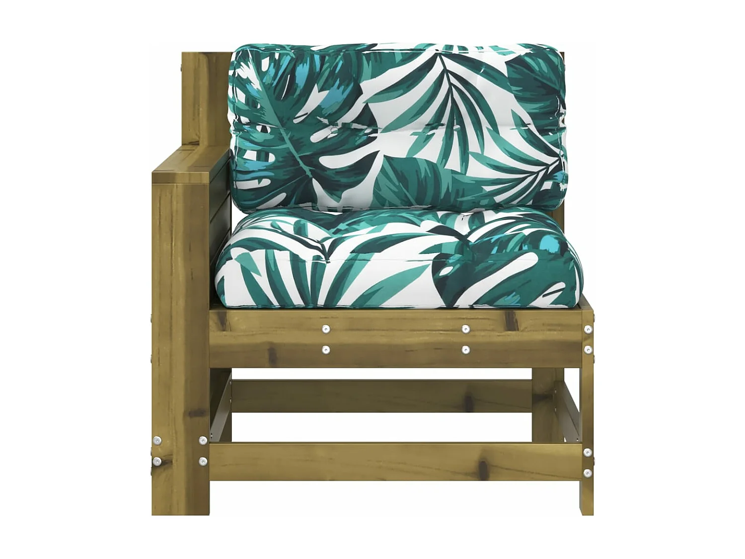 Canapé de jardin accoudoir avec coussin bois de pin imprégné