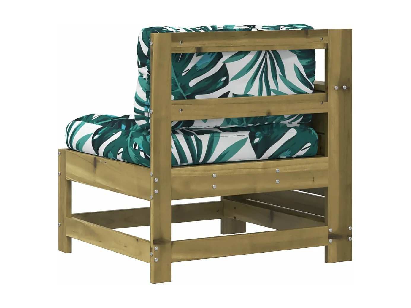 Canapé de jardin accoudoir avec coussin bois de pin imprégné