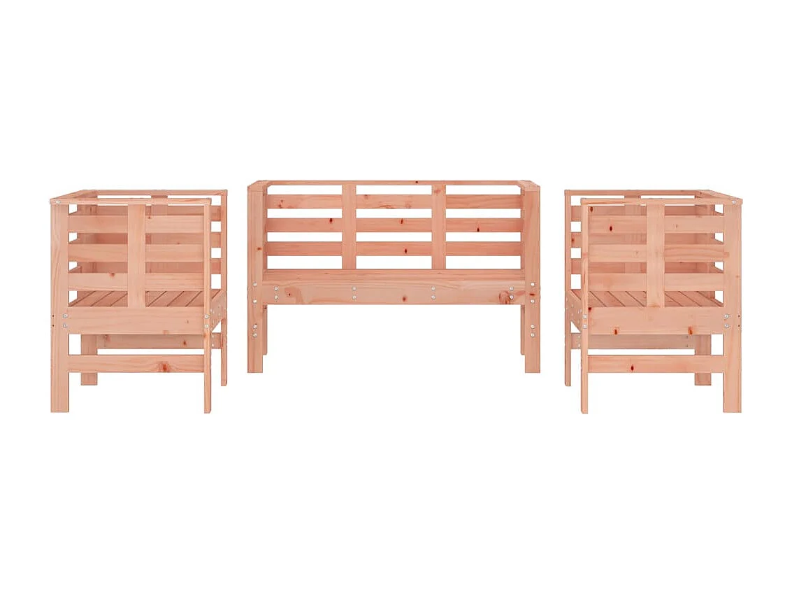 Salon de jardin 3 pcs bois massif douglas