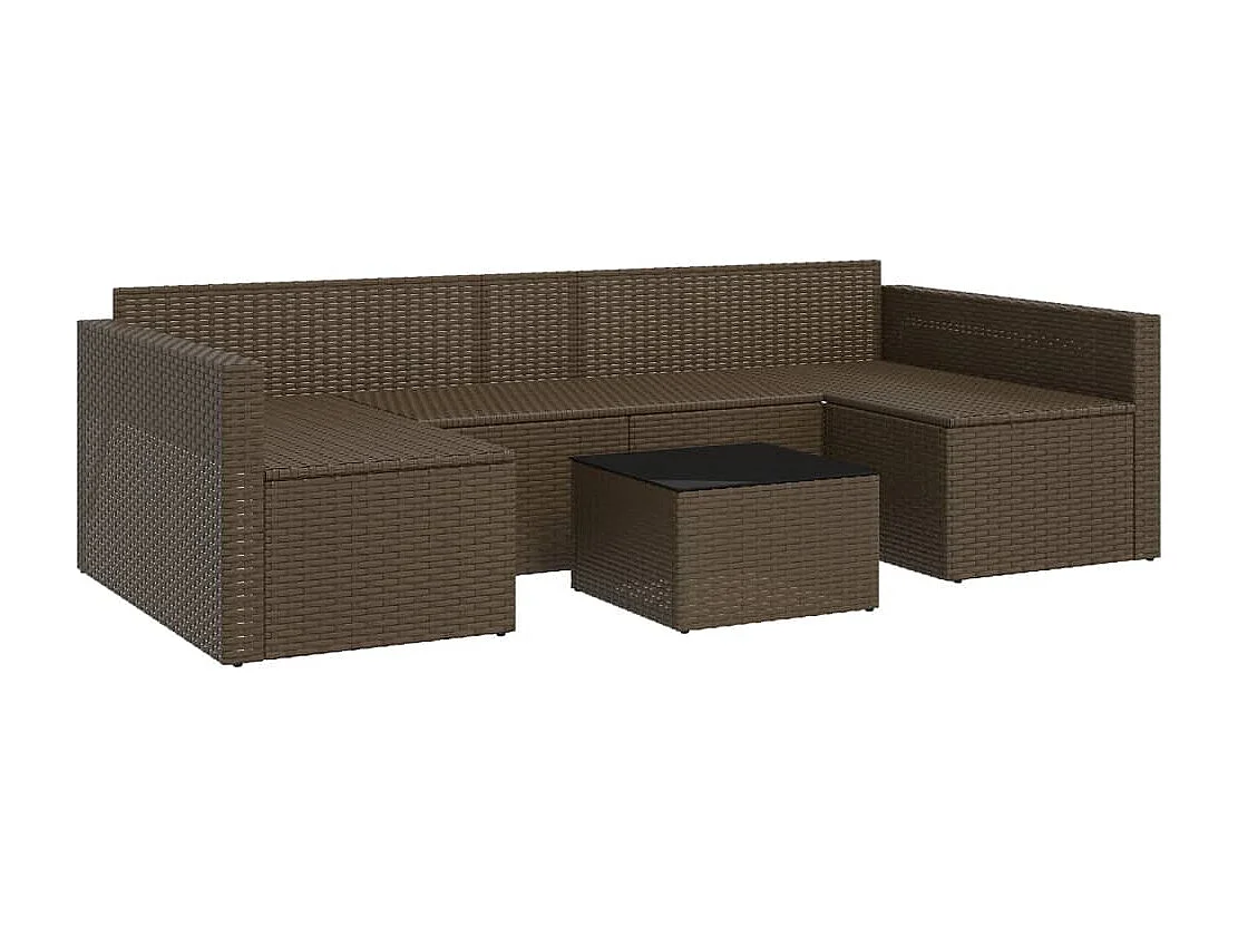 Salon de jardin 2 pcs avec coussins Marron Résine tressée