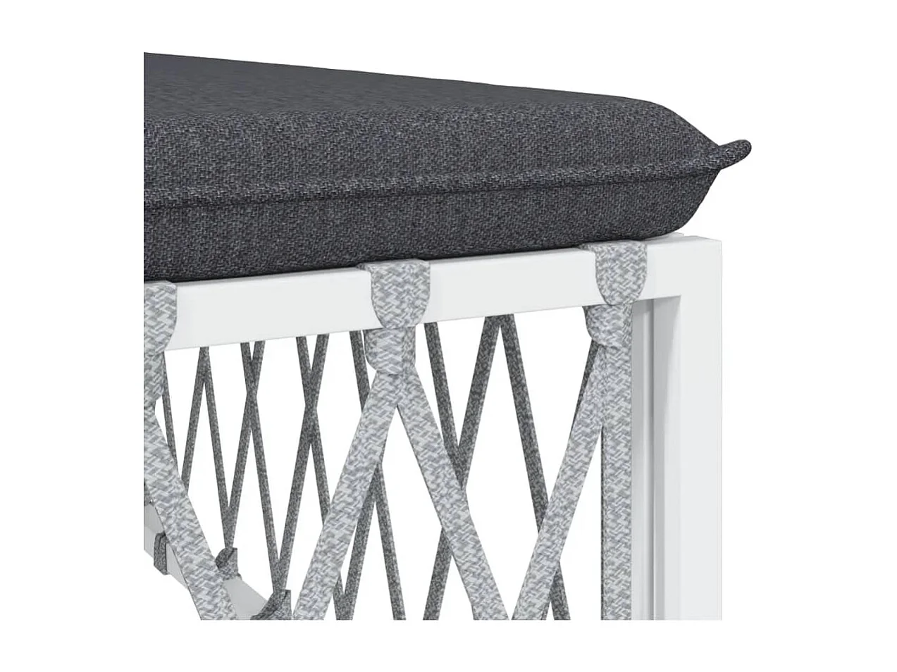 Salon de jardin avec coussins 2 pcs blanc acier