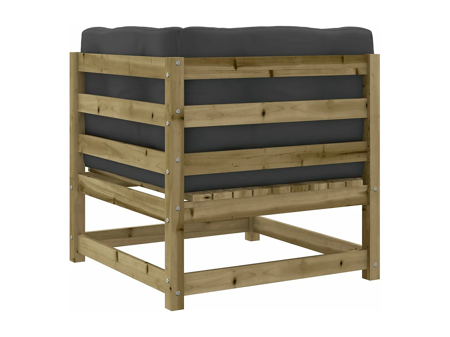 Salon de jardin 3 pcs avec coussins bois de pin imprégné