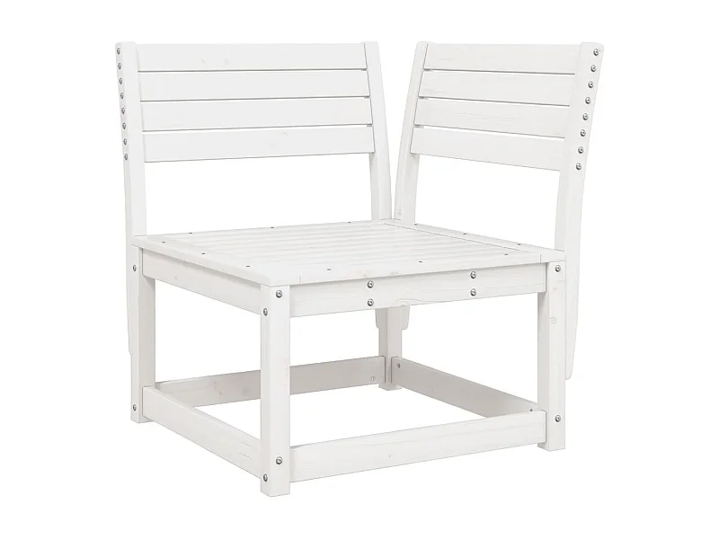 Canapé d'angle de jardin blanc 73x73x78 bois pin massif